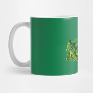 Bear silhouette with mountains and trees Mug